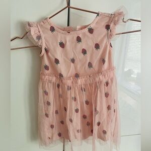 Hanna Andersson pink strawberry tulle dress
